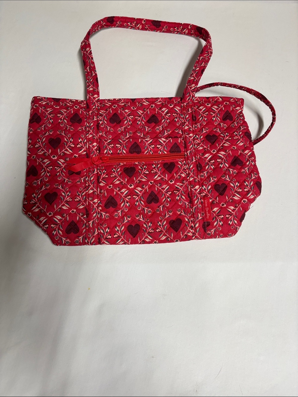 Vera Bradley Red Heart Floral Quilted Tote Bag NWT MSRP $90